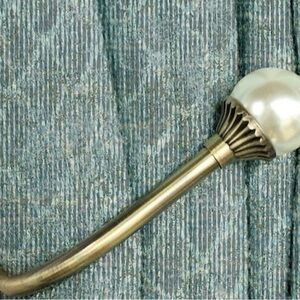 Elegant Gold Curtain Tieback with Pearl Accent 5 1/2”